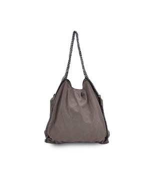 VINTAGE, RRP AS NEW
Embrace eco-conscious luxury with Stella McCartney's iconic Baby Bella Large Tote bag, a stunning blend of contemporary style and sustainable craftsmanship. Made from environmentally friendly faux suede, this bag offers a chic, animal-friendly alternative without compromising on quality or design. The standout feature of the Baby Bella Large Tote is its striking silver metal chain edging and whipstitch trim, giving it a bold, signature look that's both modern and timeless.  The bag is finished with a logo-engraved silver metal disc, adding a refined touch to the overall aesthetic. Its chain straps offer a stylish, yet functional way to carry it, while the magnetic button closure keeps your belongings secure. Inside, the rose-pink logo-jacquard lining adds a pop of color and luxury, with a side open pocket for added organization.  Stamped with the 'STELLA McCARTNEY - Made in Italy' embossed tag, this bag reflects the brand's commitment to both fashion and ethical values, making it a perfect choice for those who appreciate cruelty-free luxury. With a retail price of $1,395, the Baby Bella Tote bag is a statement piece that combines elegance, sustainability, and top-tier Italian craftsmanship. Condition Rating: A - EXCELLENTCondition Details: Gently used. Please check the photos carefully and ask if you need to know more details or if you have any doubts.Measurements (cm):Depth: 10.2Height: 35.6Length: 39.4Other Details: Dustbag? NoKeys? NoBox? No Measurments:  width: 102 mm length: 394 mm height: 356 mm