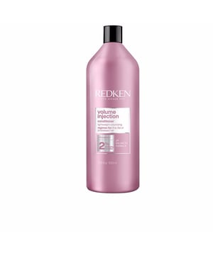 VOLUME INJECTION Conditioner de Redken es un acondicionador diseñado específicamente para dar volumen y cuerpo a los cabellos finos y apagados. Este producto mejora gradualmente el volumen del cabello, actuando como un agente de engrosamiento que infunde densidad a las fibras capilares, logrando así un acabado visiblemente más voluminoso. Además, proporciona un intenso acondicionamiento que facilita enormemente el desenredado, ayudando a prevenir la rotura del cabello al cepillarlo. El resultado es un cabello suave, brillante y, lo más importante, ¡lleno de volumen!