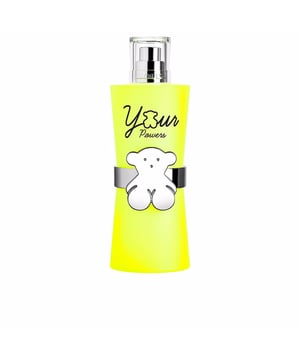 YOUR POWERS de Tous es un Eau de Toilette femenino que pertenece a la familia olfativa Floral Frutal Gourmand. Lanzada en 2022, esta fragancia se convierte en tu aliada perfecta para revitalizar tu energía. Sus notas se presentan como un vibrante cóctel frutal, destacando la frescura de la naranja y la mandarina, complementadas por toques de fresa y la suave dulzura de la pera.  En su corazón, la fragancia te envuelve con la delicadeza de rosas y jazmín, fusionadas con la dulzura de las frambuesas, todo equilibrado por la calidez del sándalo. Su base se caracteriza por una mezcla aromática y equilibrada, que combina notas de vainilla y coco, junto con acordes ámbar, pachulí y almizcle.  El frasco de esta cautivadora fragancia destaca por su vibrante color verde lima y su diseño alargado y ligeramente curvado, similar a un reloj de arena. Además, se complementa con una banda cromada que envuelve la parte superior, adornada con el icónico logo de la marca.
