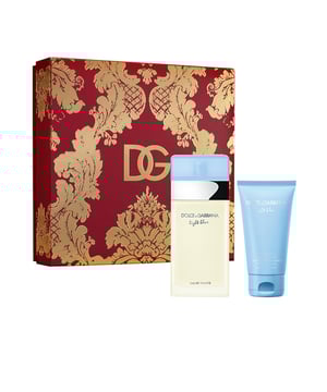 El conjunto LIGHT BLUE POUR FEMME de Dolce & Gabbana incluye tres productos: un vaporizador de eau de toilette de 100 ml, una loción para el cuerpo de 100 ml y un gel de ducha de 100 ml.