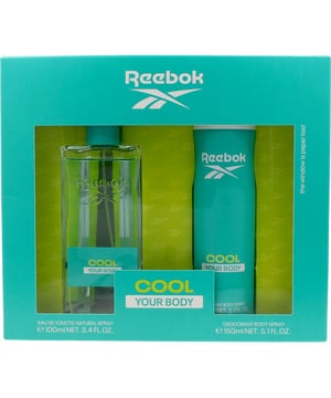 Lote COOL YOUR BODY WOMAN de REEBOK. Reebok lanza sus nuevas fragancias para disfrutar la vida y las emociones, promoviendo un nuevo despertar. Cuida de tu espíritu, cuerpo y mente, y aprovecha al máximo cada instante. El estuche Inspire Your Mind para mujeres incluye un Eau de Toilette con una deliciosa fragancia Gourmand. Presenta notas de bergamota, pera y pistacho, con un corazón floral de rosas, magnolia y ylang ylang. Su base es almizclada, con toques de vainilla y pachuli. Este estuche de Reebok es perfecto como regalo e incluye: Eau de Toilette 100 ml y Body Spray 150 ml.