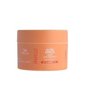 **Mascarilla Nutrición Profunda INVIGO NUTRI-ENRICH para Cabellos Secos/Dañados de WELLA PROFESSIONALS**  Descubre la Mascarilla Invigo Nutri-Enrich de Wella Professionals, la mejor opción para ofrecer nutrición profunda a cabellos secos y dañados. Esta mascarilla ha sido formulada con una combinación única de extractos y vitaminas, diseñada para hidratar intensamente el cabello, dejándolo lleno de vida y vitalidad. Su fórmula exclusiva, el Nutri-Enrich-Blend™, incluye ácido oleico y pantenol, que aportan hidratación y nutrición, mientras que la vitamina E protege el cabello de daños futuros.  Además, esta mascarilla está enriquecida con bayas de goji, conocidas por su alta concentración de vitaminas, minerales y péptidos.  **Beneficios:** - Diseñada específicamente para cabello seco o dañado. - Contiene el complejo Nutri-Enrich-Blend™, que incluye bayas de goji ricas en nutrientes. - Ofrece una nutrición instantánea, garantizando un cabello suave y lleno de vitalidad. - Actúa como una mascarilla de nutrición profunda que rellena e hidrata eficazmente el cabello seco y dañado.