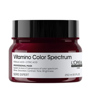 Descubre la nueva LOréal Professionnel Vitamino Color Spectrum Mask. Es una mascarilla diseñada para nutrir y proteger el cabello coloreado. Con una fórmula enriquecida con ácido ferúlico y ácido cítrico, esta mascarilla ayuda a proteger y fijar el color, proporcionando un brillo intenso y una textura suave y sedosa. Ideal para un cabello más exigente, esta mascarilla ayuda a mantener el color vibrante hasta por 100 días.*Test instrumental con la rutina completa Vitamino color Spectrum.