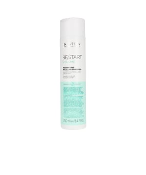RE-START volumen champú magnificador de Revlon. Este champú micelar está diseñado para aportar volumen y, gracias a su doble acción, genera una espuma cremosa que contribuye a equilibrar el microbioma del cuero cabelludo. Es ideal para cabellos finos que buscan mayor cuerpo y volumen. Además, está enriquecido con proteína de arroz.