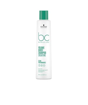 BC VOLUME BOOST Shampoo von SCHWARZKOPF. Das Bonacure Volume Boost Shampoo wurde speziell entwickelt, um feinem Haar mehr Fülle zu verleihen. Vorteile: Es entfernt sanft überschüssiges Öl und Ablagerungen, die das Haar beschweren können, und sorgt somit für ein griffigeres Haargefühl. Die pflegenden Polymere beugen statischer Aufladung vor und verbessern die Frisierbarkeit sowie die Elastizität der Haare. Das Shampoo ist frei von SLS/SLES*-Sulfaten, Silikonen und künstlichen Farbstoffen. Es handelt sich um ein veganes Haarprodukt.