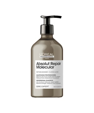 Revitalize your damaged hair with L'Oréal Professionnel SERIE EXPERT Absolut Repair Molecular Shampoo. This innovative shampoo utilizes groundbreaking molecular repair technology to effectively restore the integrity of your hair. Enriched with Peptides bonder and 5 Amino acids, it penetrates deep into the hair fiber, repairing its macro-molecular structure for enhanced strength, elasticity, and smoothness. Experience up to 82% more strength and 86% increased smoothness with every wash. Ideal for all hair types, including color-treated, lightened, and natural hair, this luxurious formula transforms into a rich foam that cleanses and detangles while providing intense nourishment. For best results, follow with the Absolut Repair Molecular rinse-off serum and leave-in mask.