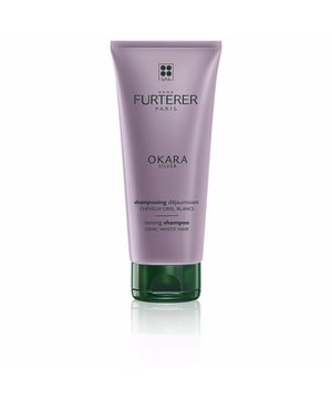 Champú anti-amarilleo OKARA SILVER de RENE FURTERER. Este producto es ideal para neutralizar el tono amarillo que a veces se presenta en el cabello blanco o gris. Obtén un brillo plateado radiante y mejora la apariencia de tu cabello, dándole un aspecto más saludable y resistente. Su fórmula reparadora garantiza una protección continua contra la fragilidad. Contiene extracto de Okara y vitamina B5 para un cuidado óptimo.