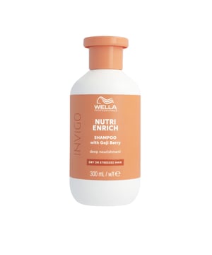 Champú Nutri-Enrich de INVIGO para Cabellos Secos/Dañados de WELLA PROFESSIONALS Descubre el Champú Nutri-Enrich de Wella Professionals, una solución profunda para nutrir el cabello seco o con daños. Este champú se ha creado con una fórmula especial que combina extractos y vitaminas, ideales para brindar hidratación y devolver la vida al cabello. Su innovador complejo Nutri-Enrich-Blend™ incluye ácido oleico y pantenol, elementos que aportan una intensa hidratación y nutrición, mientras que la vitamina E ayuda a resguardar el cabello de futuros daños (Complejo Nutri-Enrich). Además, contiene bayas de goji, reconocidas por su elevado contenido en vitaminas, minerales y péptidos, lo que aumenta aún más sus beneficios.  Ventajas: - Contiene el complejo Nutri-Enrich-Blend™, con bayas de goji ricas en nutrientes. - Ofrece nutrición inmediata y deja el cabello suave y lleno de vida. - Champú destinado a la nutrición profunda del cabello. - Ideal para revitalizar cabellos secos o dañados, aportando energía y brillo.