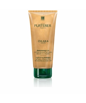 OKARA BLOND Champú Iluminador de René Furterer. Este champú, diseñado para uso frecuente, está libre de siliconas y contiene ingredientes de origen 100% natural. Se utiliza como el primer paso del Ritual Rubios Radiantes de René Furterer, destinado a limpiar suavemente y a resaltar la luminosidad del cabello rubio, ya sea natural, con mechas o decolorado. Su fórmula luminosa se convierte en una espuma ligera y delicadamente perfumada, además de contribuir a la reparación del cabello, dejándolo con un acabado radiante. BENEFICIOS: • Protege y preserva de manera natural el color del cabello teñido.