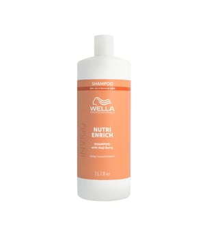 Champú Nutri-Enrich de INVIGO para Cabellos Secos/Dañados de WELLA PROFESSIONALS Descubre el Champú Nutri-Enrich de Wella Professionals, una solución profunda para nutrir el cabello seco o con daños. Este champú se ha creado con una fórmula especial que combina extractos y vitaminas, ideales para brindar hidratación y devolver la vida al cabello. Su innovador complejo Nutri-Enrich-Blend™ incluye ácido oleico y pantenol, elementos que aportan una intensa hidratación y nutrición, mientras que la vitamina E ayuda a resguardar el cabello de futuros daños (Complejo Nutri-Enrich). Además, contiene bayas de goji, reconocidas por su elevado contenido en vitaminas, minerales y péptidos, lo que aumenta aún más sus beneficios.  Ventajas: - Contiene el complejo Nutri-Enrich-Blend™, con bayas de goji ricas en nutrientes. - Ofrece nutrición inmediata y deja el cabello suave y lleno de vida. - Champú destinado a la nutrición profunda del cabello. - Ideal para revitalizar cabellos secos o dañados, aportando energía y brillo.