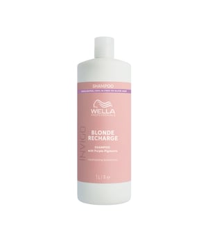 Champú Invigo Blonde Recharge de Wella Professionals para cabellos rubios. Este producto está diseñado específicamente para refrescar y preservar la luminosidad de los cabellos rubios, ya sean naturales o con mechas. Su fórmula violeta actúa contra el amarillamiento, previniendo que los cabellos adquieran un tono cobrizo indeseado y dejándolos suaves.   Ventajas: - Especial para cabellos rubios. - Incorpora pigmentos específicos. - Proporciona brillo intenso. - Ayuda a conservar el color.