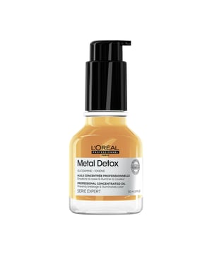 ACEITE CONCENTRADO METAL DETOX para cabello dañado de LORÉAL PROFESSIONNEL PARIS   Explora el Aceite concentrado Metal Detox de LOréal Professionnel, creado específicamente para cabellos que han sufrido daños, que han sido teñidos o decolorados. Este producto, desarrollado en colaboración con estilistas profesionales, ofrece múltiples ventajas para que tu cabello luzca radiante y la intensidad de tu color se mantenga por más tiempo.  Ventajas: Protege tu cabello de la rotura y garantiza que tu color se mantenga intacto gracias a la línea Metal Detox, que ayuda a prevenir el deterioro del cabello y aporta un brillo duradero. Este Aceite Concentrado no solo repara las fibras dañadas, sino que también reduce el frizz y protege el color frente al desgaste generado por el calor extremo.   Con este producto innovador de LOréal Professionnel, podrás disfrutar de un cabello más fuerte, brillante y a salvo de agresiones, calor y contaminantes.