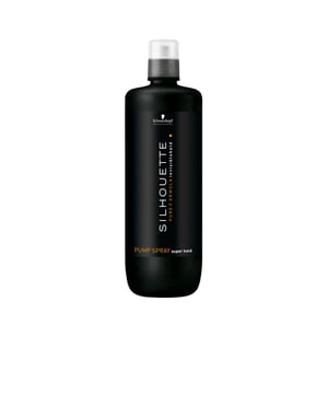 SILHOUETTE Spray Super Hold de SCHWARZKOPF. Un fijador de alta resistencia adecuado para todo tipo de cabellos, sin aerosol. Esta laca fijadora garantiza que tu peinado se mantenga perfecto durante todo el día, ofreciendo un acabado brillante. Su fórmula profesional incorpora un polímero especial que asegura un control duradero excepcional.   Beneficios: Su textura ligera no pesa en el cabello y aporta un brillo radiante. Además, se elimina fácilmente con un cepillado, dejando el cabello libre de residuos y partículas. Este producto se presenta en un formato sin vaporizador.