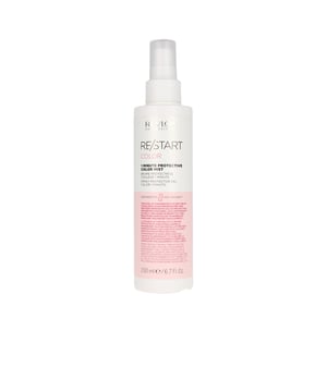 RE-START Color Protective Mist de Revlon es una bruma en formato spray diseñada para proteger los cabellos teñidos de agentes antioxidantes y contribuir al equilibrio del microbioma del cuero cabelludo. Este producto no solo resguarda y realza el color, sino que también reduce la porosidad del cabello, aporta un brillo luminoso y lo cuida en general. Entre sus beneficios destacan: propiedades antioxidantes, protección del color y ante radiación UV, defensa contra agentes externos, conservación del tono del cabello, hidratación, suavidad, sellado de la superficie capilar, facilidad para desenredar y un acabado con un brillo natural.