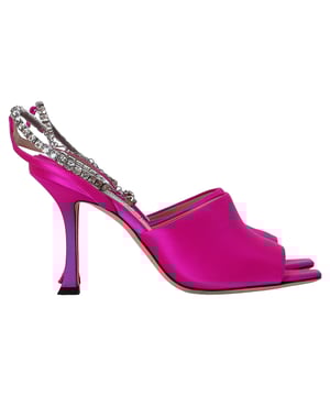 VINTAGE, UVP WIE NEU  
Eingehüllt in Glamour, verwischen die Jimmy Choo Saeda 90 Sandalen aus kräftigem fuchsia Satin die Grenze zwischen Schuhwerk und feinem Schmuck. In Italien gefertigt, zeichnen sich diese Aufsehen erregenden Absätze durch einen skulpturalen 90 mm hohen Kurzen Absatz, ein offenes Zehendesign und eine zarte mit Kristallen verzierte Kette aus, die elegant um den Knöchel drapiert ist – eine einzelne funkelnde Stein wie ein Erbteil. Auffällig und ultrafeminin, sind sie für unvergessliche Auftritte und elegante Ausgänge entworfen.

mit Box, Staubschutzbeutel

Jimmy Choo Saeda 90 Sandalen mit Kristallkette in rosa Satin  
Zustand: Sehr gut  
Gebrauchsspuren: Geringe Abnutzung, Leicht benutzt, aber sehr gut gepflegt. Kleine Markierung an den Sohlen & Falten, leichte Abnutzung an Sohlen und Absätzen.  
Verpackung: Box, Staubschutzbeutel  
Farbe: Pink | rose  
Material: Satin  
Größe: EU | 37  
Maßnahmen: Absatzhöhe: 90; Innensohlenlänge: 230  
SKU: TONPUFRSH467658W