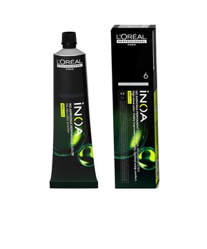 INOA Oxidationsfarbe ohne Ammoniak von LORÉAL PROFESSIONNEL PARIS. iNOA bietet ein luxuriöses Farberlebnis mit Öl, ganz ohne Ammoniak, und ermöglicht dank innovativer Technologie eine individuelle Anpassung. Nach 12 Jahren am Markt präsentiert sich iNOA nun mit einer neuen Formel, einem frischen Image und einem verbesserten professionellen Diagnoseansatz.   Die neue iNOA-Formel basiert auf einer patentierten, exklusiven Technologie namens Oil Delivery System (ODS), das eine außergewöhnliche Zusammensetzung mit einer Ölkonzentration von 60 % beinhaltet, die die Pigmente direkt ins Haar transportiert. Mit der neuen iNOA erzielen wir noch professionellere Ergebnisse:   - Bis zu 100 % Deckkraft bei grauem Haar. - Intensive, lebendige Farben. - Deutlich verbesserte Haarqualität. - 48 % mehr Glanz*.  - Vegane Formel**.  - Verbesserte Handhabung.  - Einfache und schnelle Mischung***.   Neues Erscheinungsbild iNOA hat ein frisches, modernes Image mit einer neuen, professionellen und nachhaltigen Verpackung erhalten. Die Tube besteht nun zu 95 % aus recyceltem Aluminium, und in jede Packung haben wir einen QR-Code integriert, der einen direkten Zugang zu Bildungsinhalten ermöglicht.   iNOA [iD] iNOA bietet jetzt ein neues Diagnosewerkzeug in der Style My Hair Pro App: iNOA [iD].   *Instrumenteller Test vs. vor dem Färben  **Vegane Formel: Keine tierischen Inhaltsstoffe oder Derivate  ***Instrumenteller Test im Vergleich zu früherem iNOA