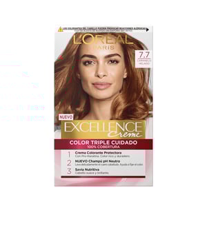 EXCELLENCE CREME # 8 hellblond von LOréal ist eine dauerhaft haltbare Haarfarbe mit hoher Deckkraft. Diese spezielle Creme sorgt für eine vollständige Abdeckung von grauem Haar und ein gleichmäßiges, lebendiges Farbergebnis. Ihre innovative Formel bietet Schutz und Pflege während des gesamten Färbeprozesses, wodurch das Haar ein strahlendes, natürliches und geschmeidiges Finish erhält. Mit wertvollen Inhaltsstoffen wie Prokeratin, Ceramid und Kollagen wird das Haar gestärkt, geschützt und revitalisiert, dies hilft, Trockenheit zu vermeiden und sorgt für Flexibilität und Strapazierfähigkeit. Das Produkt ist in verschiedenen Farbtönen erhältlich und enthält alle notwendigen Komponenten für das Färben zu Hause: eine 72 ml Farbcreme, einen 44 ml Pflegebalsam, ein 12 ml Schutzserum und einen Applikator-Kamm. Es ist geeignet für alle Haartypen.