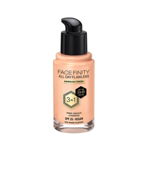 MAX FACTOR presenta su base Facefinity 3 en 1, un innovador producto que fusiona prebase, corrector y maquillaje en una sola fórmula, ideal para lograr un acabado profesional y duradero. Su composición ha sido optimizada para ofrecer mayor defensa contra factores ambientales como la contaminación y la luz azul. Equipado con la tecnología Flexi-hold, este maquillaje garantiza una alta cobertura con un efecto mate que se siente ligero y cómodo por más de 30 horas. Es completamente vegano, resistente al agua, al sudor y libre de aceites, además, su envase está elaborado con materiales reciclados. La prebase crea una superficie uniforme y ayuda a mantener el maquillaje intacto, mientras que el corrector actúa eficazmente para disimular imperfecciones y minimizar la apariencia de los poros. También incluye un factor de protección solar SPF 20, resguardando así tu piel de los daños solares. ¡Te va a sorprender el acabado!