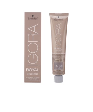 La crema para coloración permanente IGORA ROYAL ABSOLUTES #6-60 de SCHWARZKOPF está pensada para el cuidado de cabellos maduros. Esta línea de productos ha sido creada con el fin de atender las necesidades específicas de las fibras capilares en esta etapa. Ofrece una variedad de tonos elegantes que aseguran resultados excepcionales al mismo tiempo que mejoran la salud del cabello. Este tinte proporciona una cobertura total de las canas (100%) y alisa la superficie del cabello, logrando así un brillo y suavidad superiores.   Ventajas: - Capacidad de aclarar hasta 3 tonos. - Cobertura total de las canas. - Cuida el cabello gracias a su Complejo Pro-Age, que incluye Siliamina y Colágeno. - Fórmula con baja emisión de olores.