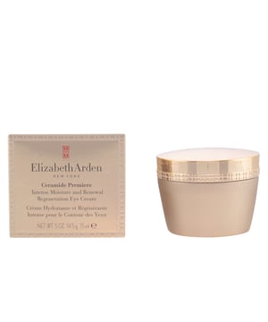 La crema para ojos CERAMIDE PREMIERE de ELIZABETH ARDEN ofrece una hidratación intensa y una renovación efectiva de la piel. Este producto está formulado para aportar mayor luminosidad y confort a las pieles maduras, gracias a su triple acción que favorece la hidratación profunda, refuerza la piel con nutrientes vitales y promueve la regeneración celular, mejorando así su apariencia. Su textura rica ayuda a firmar y nutrir la zona delicada alrededor de los ojos, debilitada y con tirantez.   Esta crema, que contiene un complejo de ceramidas igual al presente en la piel, se enriquece con minerales marinos y nutrientes como el calcio, así como con ingredientes que aportan vitalidad.   Entre sus principales beneficios se incluyen: - Promover la regeneración del contorno ocular. - Reducir la visibilidad de arrugas y líneas de expresión. - Minimizar la apariencia de ojeras y bolsas, logrando una mirada más brillante. - Renovar la frágil piel de la zona periocular.   El producto ha sido sometido a pruebas clínicas y dermatológicas, así como a análisis oftalmológicos.