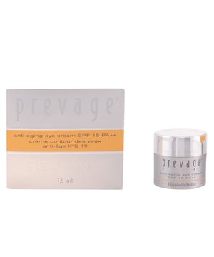 PREVAGE Eye Anti-Aging Eye Cream SPF 15 de ELIZABETH ARDEN es un tratamiento diseñado específicamente para el contorno de ojos, eficaz en la lucha contra el envejecimiento y las agresiones ambientales. Esta crema de día cuenta con una innovadora fórmula que combina poderosos antioxidantes y componentes que ayudan a fortalecer la piel, protegiéndola de factores externos y atenuando los signos visibles del envejecimiento.   Con su uso regular, se pueden apreciar diversos beneficios, como:   - Una hidratación profunda en la delicada zona ocular, que se traduce en una sensación de calma y confort. - Protección contra los dañinos rayos UVA/UVB, gracias a su amplio espectro con SPF 15, lo que también contribuye a prevenir el fotoenvejecimiento. - Mejora notable de la apariencia de las líneas de expresión y arrugas en el contorno de los ojos, así como prevención de nuevas marcas. - Descongestión de la zona ocular, reduciendo la visibilidad de las bolsas.  Con el uso constante, notarás una piel más saludable, luminosa y visiblemente rejuvenecida.
