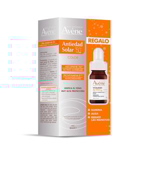 ANTI-AGING SONNENSCHUTZ MIT FARBTON LSF 50+ VON AVÈNE Die getönte Textur des Anti-Aging Sonnenschutzes mit LSF 50+ versorgt die Haut mit Feuchtigkeit, sorgt für ein harmonisches Hautbild und verleiht ein zartes, geschmeidiges Gefühl. Diese spezielle Pflege richtet sich an Frauen, die der lichtbedingten Hautalterung entgegenwirken und ihre natürliche Schönheit bewahren möchten. Der Farbton-Sonnenschutz ist stabil gegen Licht, bietet antioxidativen Schutz, mattiert und hat einen dezenten Duft. Mit dem praktischen Dosierspender lässt sich die benötigte Menge mühelos entnehmen. *In-vitro-Aktivität analysiert. Vorteile: SONNENSCHUTZ: Effektive photostabile Filter für UVB und UVA, die die schädlichen Effekte der Sonnenstrahlen reduzieren. SCHUTZ VOR PHOTOALTERUNG: Minimiert vorzeitige Alterungsprozesse, die durch Sonnenexposition hervorgerufen werden. ANTIOXIDATIV: Unterstützt den Zellen-Schutz vor schädlichen freien Radikalen. FARBVERLEIHEND: Glättet den Teint und sorgt für einen strahlenden, frischen Look.