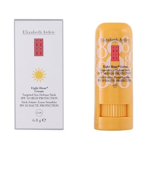 EIGHT HOUR Sun Defense Stick SPF50 de ELIZABETH ARDEN es el compañero ideal para proteger las áreas sensibles y expuestas al sol, como la nariz, las orejas, los labios y las cicatrices. Su fórmula de textura ligera no es grasosa, evitando brillos y manchas blancas en la piel. Este producto cuenta con la recomendación de la Skin Cancer Foundation, una organización internacional dedicada a la lucha contra el cáncer de piel.  Beneficios: - Ofrece protección eficaz contra los rayos UVA y UVB, previniendo quemaduras solares y signos prematuros de envejecimiento cutáneo, gracias a su factor de protección SPF 50. - Hidrata la piel durante 8 horas. - Su aplicación es sencilla, sin dejar residuos y garantizando una máxima protección. - Resistente al agua y a la transpiración. - Libre de aceites.