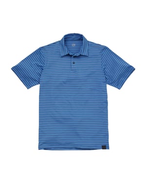 This stripe polo shirt is cut from a moisture wicking fabric-that will dry quickly to help hide sweat - it's been given added stretch to ensure optimum comfort. It's super soft, breathable, and comes in a comfortable regular fit shape. The hem is longer at the back to avoid gaping. 88% polyester / 12% elastane, 180gram sweat wicking material.