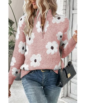 Stylish floral pattern
  Half zip design for easy layering
  Drop shoulder silhouette for a relaxed and trendy fit
  Versatile piece that can be dressed up or down
  Available in multiple sizes
  Made of high
  quality materials
