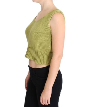 Marca: PINK MEMORIES.
  Condicion: Nuevo con etiquetas.
  Color: Verde.
  Estilo: Sueter sin mangas.
  Origen: Hecho en Italia.
  Material: 90% algodon 10% poliamida.
  Detalles del logotipo.