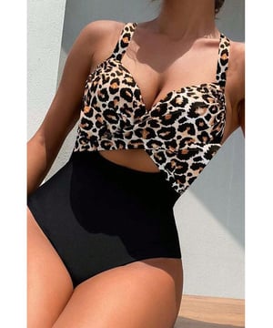 Zweifarbige Gestaltung  
Überschlagene Vorderseite  
Ausschnitt vorne  
Rückenfreier Stil  
Verstellbare Bindung  
Erhältlich in den Größen S bis 2XL  
Material: 82 % Polyester, 18 % Spandex