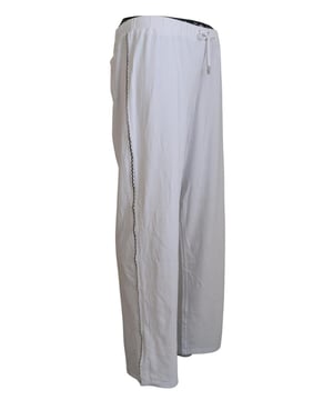 Brand: JOHN GALLIANO
  Model: Wide Leg Pants
  Color: White
  Material: 95% Cotton 5% Elastane
  Made in Italy
  Logo details
  Gender: Men