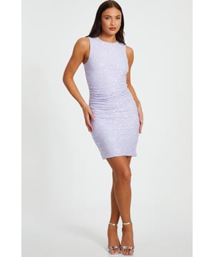 - Sequin finish - Ruched waist - Bodycon fit - Model height: 5'6" - Model wears uk 8 / us 4 / eur 36 - Always check the wash care label - Cool hand wash with mild detergent