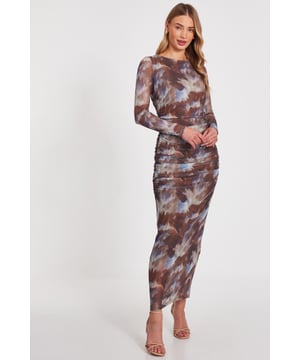 - Mesh finish - Marble print - Long sleeves - Bodycon style - Model height: 5'9" - Model wears uk 8 / us 4 / eur 36 - Always check the wash care label - Cool hand wash with mild detergent