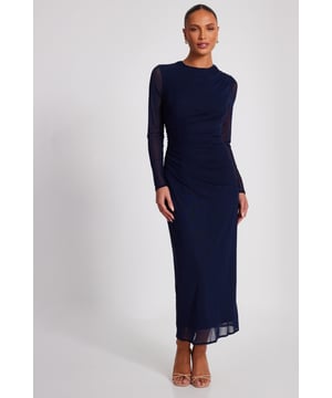 - Mesh finish - Diamante embellished - Ruched side - Zip fastening - Model height: 5'6" - Model wears uk 8 / us 4 / eur 36 - Always check the wash care label - Cool hand wash with mild detergent