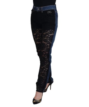 Marca: Dolce & Gabbana.
  Condicion: Nuevo con etiquetas.
  Estilo: Vaqueros vaqueros con encaje floral.
  Opciones de color: Negro Azul oscuro.
  Material: Algodon.
  Cierre: Cremallera.
  Detalles del logotipo.
  Hecho en Italia.