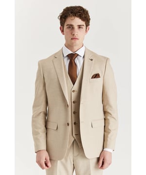 Stay sharp and comfortable in warm weather with this tailored beige blazer, designed to deliver a clean, modern silhouette. The tailored fit ensures a flattering shape, while the breathable, lightweight fabric blend of polyester, viscose, and spandex offers all-day comfort. With its versatile beige tone, this blazer easily pairs with a variety of outfits—whether you're dressing up for a formal event or aiming for a refined smart-casual look. The classic single-breasted design, complete with a notched lapel and button closure, adds timeless elegance to your wardrobe, making it a staple piece for any stylish man.
Tailored fit for a modern, flattering silhouette
Lightweight and breathable fabric perfect for summer
Neutral beige colour pairs easily with different outfits
Classic single-breasted style with notched lapel
Suitable for weddings, office wear, and smart-casual events
Material: 78% Polyester, 19% Viscose, 3% Spandex