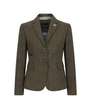 Mejora tu guardarropa con este sofisticado blazer para mujer, un blazer de mezcla de lana premium con un atemporal estampado de espiga en verde oliva. Diseñado pensando tanto en el estilo como en la comodidad, el blazer incluye dos botones al frente, encantadores detalles de parche en los codos, dos prácticos bolsillos con solapa y una sola abertura en la espalda para mayor libertad de movimiento. Totalmente forrado para un ajuste suave, ofrece estructura y durabilidad para usar todo el día. Este elegante blazer es perfecto para ocasiones de negocios, elegantes informales o formales. Tejido de mezcla de lana premium: 50 % lana, 35 % poliéster, 15 % viscosa con un elegante estampado de espiga en verde oliva. Detalles del blazer: Dos botones al frente, parches en los codos, bolsillos con solapa y una sola abertura. Blazer totalmente forrado: Ofrece comodidad, estructura y un acabado pulido. Ajuste favorecedor: Diseñado para una silueta femenina y a medida con características ajustables.
