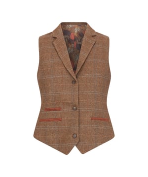 Añade elegancia atemporal a tu armario con este chaleco, confeccionado en tweed premium de mezcla de lana con un clásico estampado de espiga. Perfecto tanto para ocasiones formales como para ocasiones informales elegantes. El interior completamente forrado garantiza un ajuste cómodo y elegante. El chaleco incluye un cierre frontal de tres botones, bolsillos rectos y una correa trasera ajustable, lo que ofrece practicidad y una silueta favorecedora y a medida. Material premium: 50 % lana, 35 % poliéster, 15 % viscosa con un refinado estampado de espiga. Chaleco funcional: Cierre de tres botones, bolsillos rectos y correa trasera ajustable. Mayor comodidad: Ambas piezas están completamente forradas para un ajuste cómodo y elegante. Perfecto para un estilo versátil: Ideal para eventos formales, ropa de oficina o looks elegantes para el día a día.
