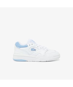Women's Lacoste Lineshot Leather Sneakers- Leather upper- Mesh collar Textile lining- 10% recycled rubber powder made with production rubber waste- TPU moulded crocodile on quarter - Ref: 48SFA00341T3