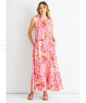 ¡Prepárate para un clima más cálido con nuestro Vestido Trapecio con Tirantes de Lazo Floral Rojo! Confeccionado con un bonito tejido floral y cómodos tirantes, este vestido es perfecto para cualquier ocasión informal. Mantente elegante y cómoda con este vestido imprescindible.