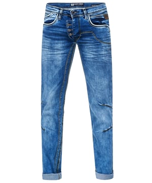 Rusty Neal Herren Jeans-Hose
 
Passform: Regular Fit
Material: 98% Baumwolle, 2% Elastan (STRETCH)
Gewicht: 700 gr
Herstellungsland: Türkei
 
ZUFRIEDENHEITSGARANTIE: Bei uns kaufen Sie ohne Risiko, da wir unbegründete Rückgaben akzeptieren und zeitlich die Rückzahlung Erstatten. Unsere Firmenphilosophie lautet nach wie vor: "Der Kunde ist König" unser Anliegen ist es zu jeder Zeit den bestmöglichen Service zu bieten mit Firmensitz: Deutschland
HERSTELLUNG/PRODUKTION: Als Gründer wie auch Hersteller, Designen und Produzieren wir unsere Produkte als Familienunternehmen von A-Z autonom, daher können wir Qualität garantieren wie auch ein optimales Preis-Leistungs-Verhältnis. Hergestellt unter fairen Arbeitsbedingungen mit hochwertigen Materialien welche schonend verarbeitet wurden (kein Chemiegeruch). Zeitloses Design aus dem Herkunftsland: Türkei
PASSFORM: Angefertigt aus qualitativ hochwertiger wie auch anschmiegsamer Baumwollmischung, garantiert diese Jeans einen absolut bequemen Sitz mit Wohlfühlfaktor. Unser Model trägt bei einer Körpergröße von 1,85 m und einem Gewicht über 80 kg die Größe: 32/32 (Länge:32/ Weite:32). An den Europäischen Markt angepasst bieten wir diese Jeans in folgender Passform an: Regular Fit
ANLASS: Ob Frühling/ Sommer oder Herbst/ Winter diese Jeans ist als Allrounder stets angenehm zu tragen, kein Kratzen durch hochwertige Materialien und Verarbeitung, das zeitlose und doch Moderne Design garantiert einen Stilvollen Auftritt, ob im Büro oder Business Meetings wie auch Casual am Nachmittag oder als toller Akzent auf Partys oder anderen Veranstaltungen.
MASCHINENWÄSCHE: Durch die hochwertige Verarbeitung der Materialien treten nach der Wäsche keine Farbverluste auf, auch das Einlaufen der Jeans ist kein Thema mehr! Qualität die sich auch nach unzähligen Waschgängen gewaschen hat!
 