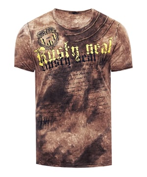 Rusty Neal Herren T-Shirt
 
Passform: Regular Fit
Material: 100% Baumwolle
Gewicht: 250 gr
Herstellungsland: Türkei
Kragenform: Rundhals
 
ZUFRIEDENHEITSGARANTIE: Bei uns kaufen Sie ohne Risiko, da wir unbegründete Rückgaben akzeptieren und zeitlich die Rückzahlung Erstatten. Unsere Firmenphilosophie lautet nach wie vor: "Der Kunde ist König" unser Anliegen ist es zu jeder Zeit den bestmöglichen Service zu bieten mit Firmensitz: Deutschland
HERSTELLUNG/PRODUKTION: Als Gründer wie auch Hersteller, Designen und Produzieren wir unsere Produkte als Familienunternehmen von A-Z autonom, daher können wir Qualität garantieren wie auch ein optimales Preis-Leistungs-Verhältnis. Hergestellt unter fairen Arbeitsbedingungen mit hochwertigen Materialien welche schonend verarbeitet wurden (kein Chemiegeruch). Zeitloses Design aus dem Herkunftsland: Türkei
PASSFORM: Angefertigt aus qualitativ hochwertiger wie auch anschmiegsamer Baumwollmischung, garantieren wir einen absolut bequemen Sitz mit Wohlfühlfaktor. Unser Model trägt bei einer Körpergröße von 1,85 m und einem Gewicht über 80 kg die Größe: M (Medium). An den Europäischen Markt angepasst bieten wir dieses T-Shirt in folgender Passform an: Regular Fit
ANLASS: Ob Frühling/ Sommer oder Herbst/ Winter dieses T-Shirt ist als Allrounder stets angenehm zu tragen, KEIN KRATZEN durch hochwertige Materialien und Verarbeitung, das zeitlose und doch Moderne Design garantiert einen Stilvollen Auftritt, ob im Büro oder auch Casual am Nachmittag, als toller Akzent auf Partys und anderen Veranstaltungen.
MASCHINENWÄSCHE: Durch die hochwertige Verarbeitung der Materialien treten nach der Wäsche keine Farbverluste auf, auch das Einlaufen des T-Shirts ist kein Thema mehr! Qualität die sich auch nach unzähligen Waschgängen gewaschen hat!
 