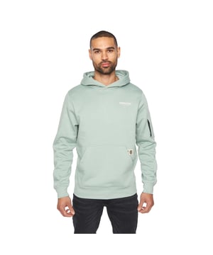 65% Baumwolle, 35% Polyester. Gewebe: mit Fleece-Innenfutter. Design: Tintendruck, Logo. Kapuzenmerkmale: mit Kordelzug, Gepolstert, Aufnähen. Gewebetechnik: langlebig. Griffplatte mit Warenzeichen, Band auf der Innenseite des Kragens. Bündchen: Anliegend. Mit Kapuze. Langärmlig. Taschenart: Eine Tasche am Ärmel, Expander-Kordel, 1 Kängurutasche. Zum Überziehen. S: 90,17 cm. M: 96,52 cm. L: 102 cm. XL: 107 cm. XXL: 112 cm.