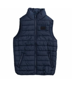 100% Polyester. Ontwerp: Logo, Effen, Gewatteerd. Mouwtype: Mouwloos. Halslijn: Staande Kraag. Zakken: 2 Voorzakken, Rits. Bevestiging: Volledige ritssluiting. Waistline: Elastiek. 11-12 jaar: 29 in. 13-14 jaar: 32 in.