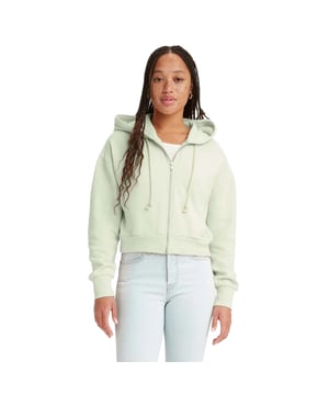 60% Baumwolle, 40% Polyester. Gewebe: angeraute Fleece-Innenseite. Design: Logo, Unifarben. Kapuzenmerkmale: mit Kordelzug. Saum: gerippt. Mit Kapuze. Langärmlig. Bündchen: gerippt. Passform: Standardgröße. Taschenart: Zwei Seitentaschen. Durchgehender Reißverschluss. 32 DE: 78,74 cm. 34 DE: 84 cm. 36 DE: 88,9 cm. 40 DE: 99 cm.