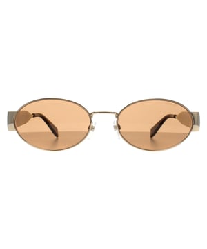Marc Jacobs Oval Womens Gold Brown MARC 806/S  Sunglasses combine contemporary aesthetics with unique frame detailing, bringing a bold and edgy style. Designed for modern trendsetters, this model offers a balance of fashion and function with high quality lenses and durable construction. A perfect choice for those who love to make a statement.