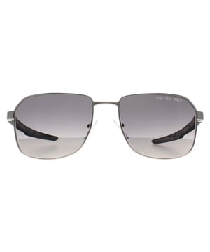 Prada Sport Aviator Mens Silver Grey Gradient Polarized PS54WS  Sunglasses offer a chic and sophisticated design with a sleek, lightweight frame. Perfect for adding a touch of elegance to any outfit, these sunglasses provide the ideal balance of style and practicality.