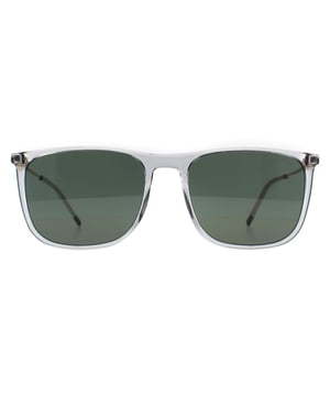 Hugo by Hugo Boss Rectangle Unisex Transparent Grey Gold Green HG 1319/S  Sunglasses is a stylish and dynamic pair of sunglasses, designed to add an edge to any look, with a strong, rectangle frame that offers both comfort and durability.