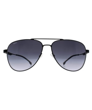 Hugo Boss Aviator Mens Matte Black Dark Grey Gradient BOSS 1641/S  Sunglasses combine elegance and modern flair, showcasing a refined aviator design with a bold silhouette, making it a perfect choice for fashion-conscious individuals.